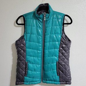 EUC, Women's M Reversible Color Block Quilted Full Zip Puffer Vest with Pockets
